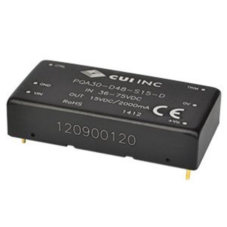 CUI INC DC to DC Converter, 48V DC to 12V DC, 30VA, 0 Hz PQA30-D48-S12-D